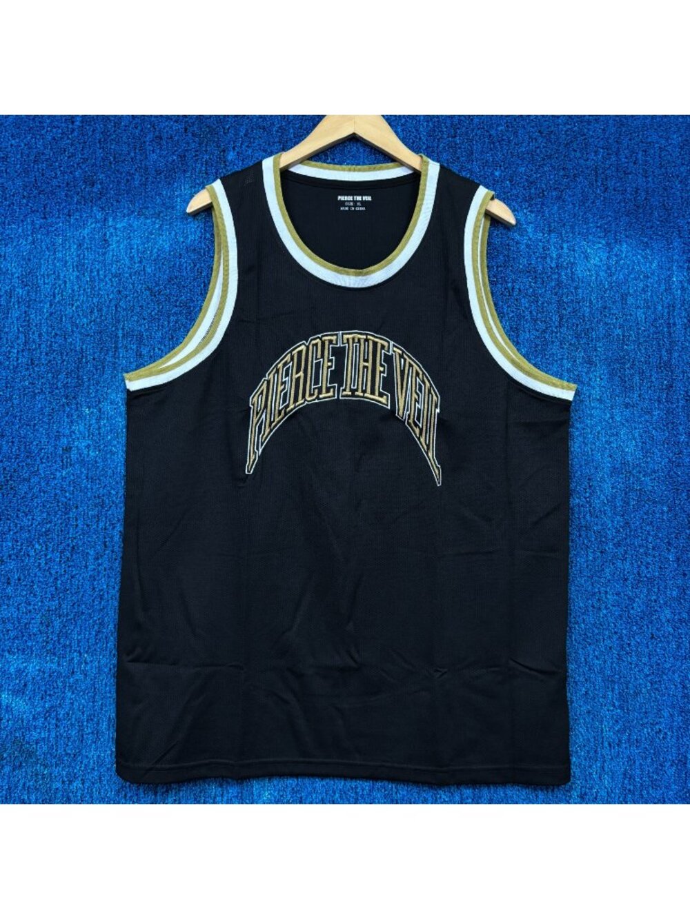 Pierce the Veil Embroidered Logo 06 Basketball Jersey  XL